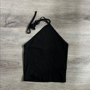 Madewell Black Tie Front Halter Top